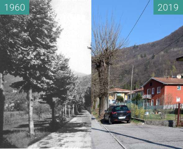 Vorher-Nachher-Bild von Dumenza: Via Croce Campagna zwischen 1960 und 04.2019