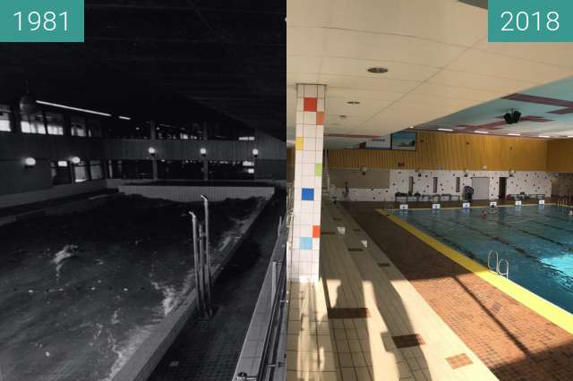 Before-and-after picture of Swimming Pool Hoornse Vaart in Alkmaar between 03/1981 and 2018-Mar-29