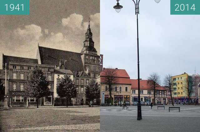 Vorher-Nachher-Bild von Gryfice, Plac Zwycięstwa zwischen 1941 und 2014