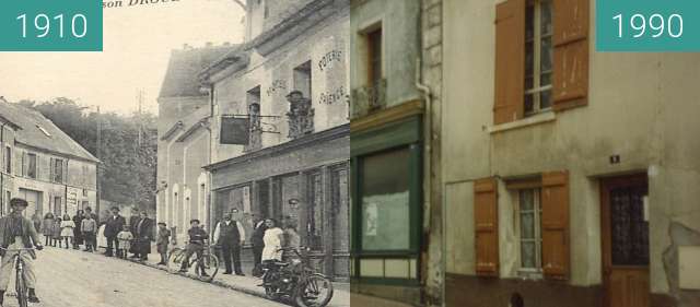 Before-and-after picture of Coupvray between 1910 and 1990