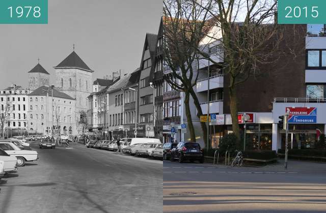 Before-and-after picture of Dielinger Straße between 1978 and 2015-Dec-30