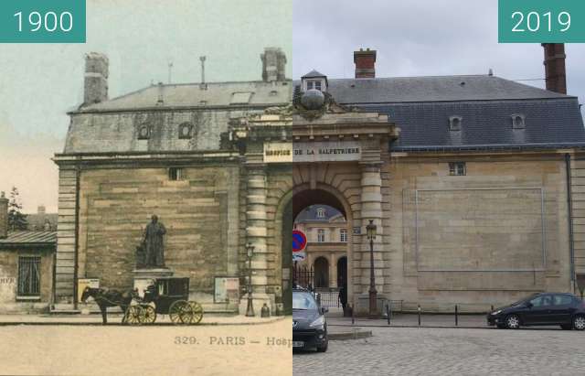 Image avant-après de Hôpital de la Salpêtrière entre 1900 et 11 fév. 2019