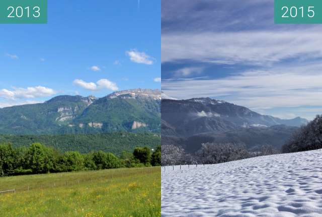 Vorher-Nachher-Bild von La Grande Sure - été vs hiver zwischen 12.2013 und 06.2015