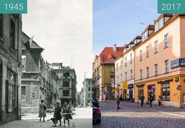 Vorher-Nachher-Bild von Ulica Wielka zwischen 1945 und 2017