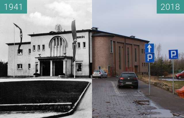 Vorher-Nachher-Bild von Cinema in Żnin during german occupation  zwischen 1941 und 02.2018