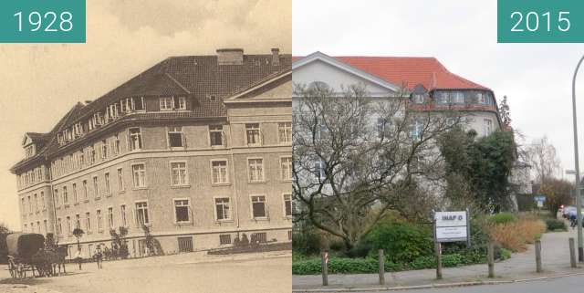 Vorher-Nachher-Bild von Hebammenlehranstalt zwischen 1928 und 18.11.2015