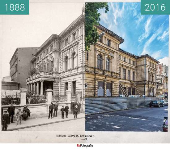 Before-and-after picture of Villa "Trianon" between 1888 and 2016