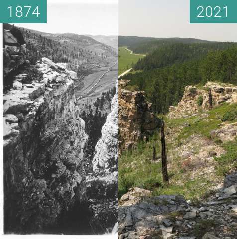 Vorher-Nachher-Bild von Illingworth 809, Black Hills, USA, 1874, 2021 zwischen 26.07.1874 und 28.07.2021