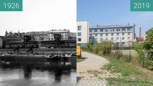 Vorher-Nachher-Bild von Port rzeczny w starym korycie Warty zwischen 1926 und 2019