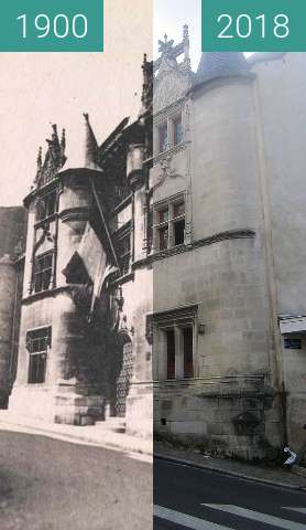 Before-and-after picture of Hôtel Fumé between 1900 and 2018-Jul-18