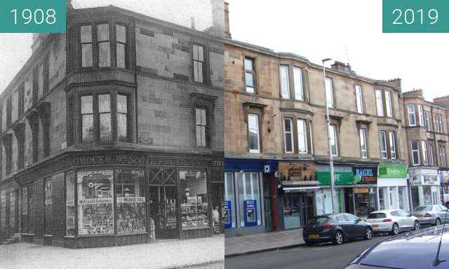 Before-and-after picture of Bothwell Terrace between 1908 and 2019-Mar-24