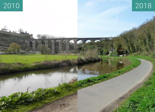 Before-and-after picture of Viaduc de Dinan between 2010-Apr-06 and 2018-Apr-05