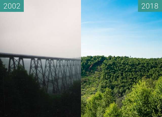 Image avant-après de Kinzua Bridge entre 2002 et 13 juil. 2018