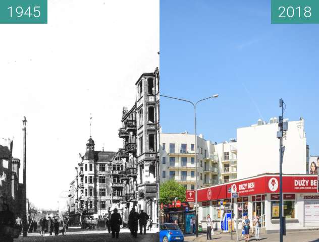 Vorher-Nachher-Bild von Ulica Garbary zwischen 1945 und 2018