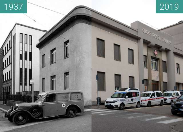 Vorher-Nachher-Bild von Croce Rossa Italiana Como zwischen 1937 und 26.05.2019