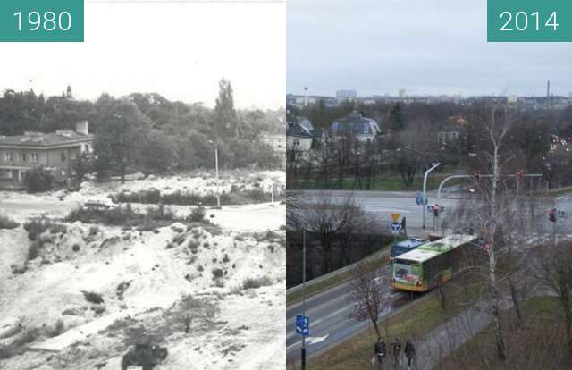 Vorher-Nachher-Bild von Trasa Niestachowska zwischen 1980 und 2014