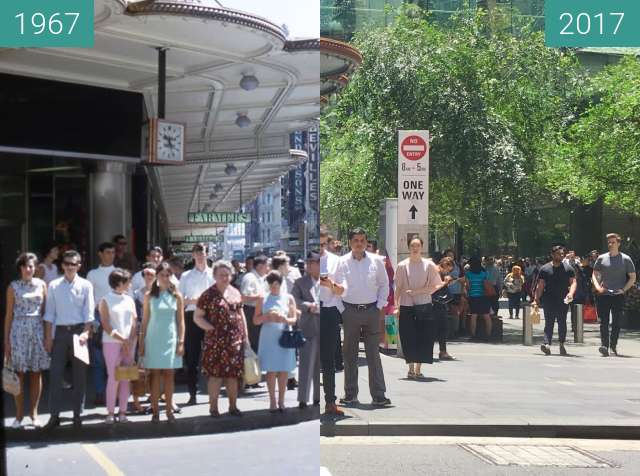 Image avant-après de Corner of Market and Pitt Streets, Sydney entre 1967 et 24 nov. 2017