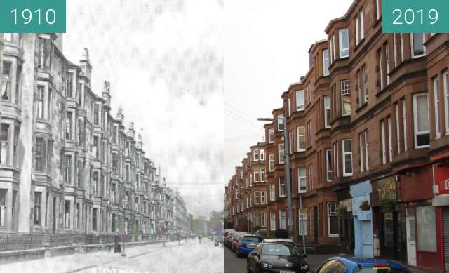 Before-and-after picture of Deanston Drive between 1910 and 2019-Mar-24