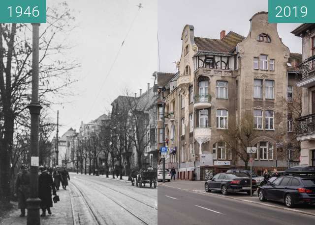 Vorher-Nachher-Bild von Ulica Roosevelta zwischen 1946 und 07.03.2019