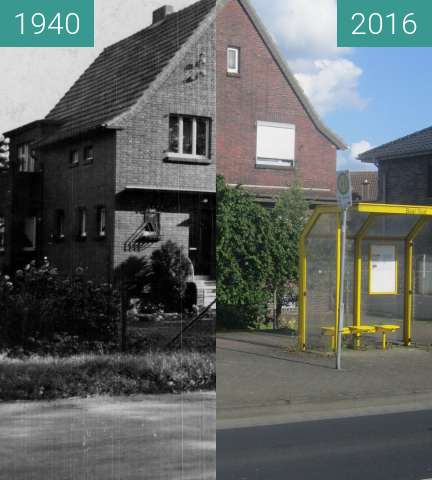 Vorher-Nachher-Bild von Haus Lamersdorf zwischen 1940 und 14.07.2016