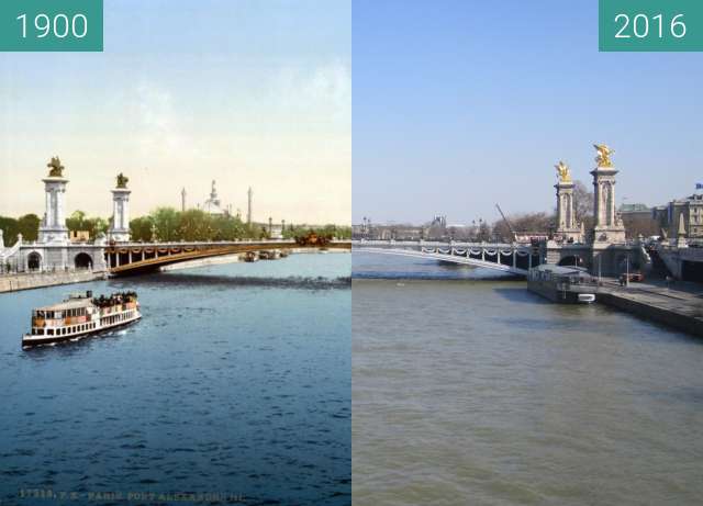 Image avant-après de Pont Alexandre III entre 1900 et 29 fév. 2016