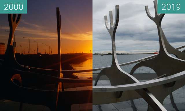 Image avant-après de Reykjavik, Iceland, Sun Voyager entre 1 août 2000 et 20 mai 2019