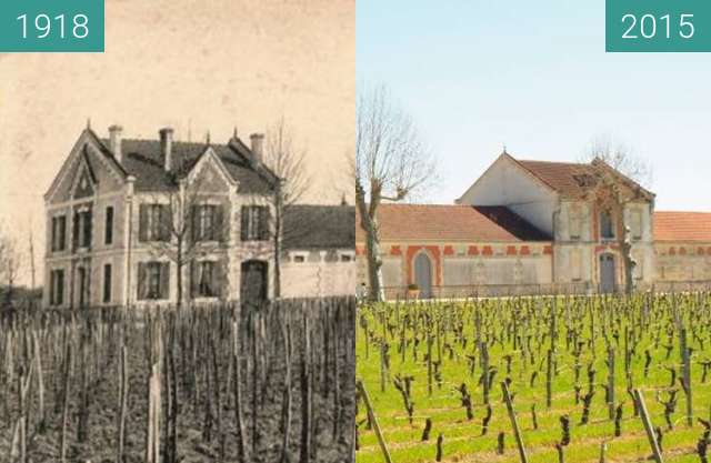 Before-and-after picture of chateau la croix figeac  between 1918-Nov-08 and 2015-Apr-08