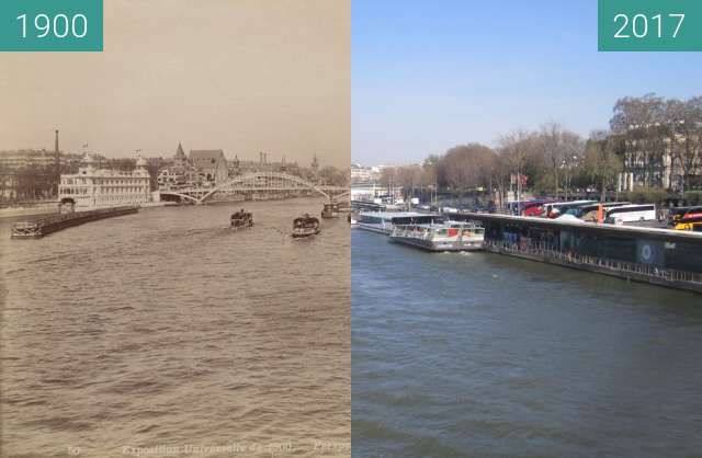 Vorher-Nachher-Bild von Seineansicht vom Pont d'Iéna zwischen 1900 und 25.03.2017