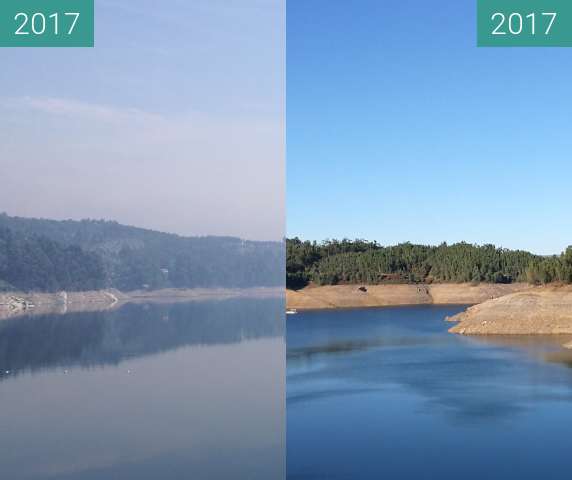 Image avant-après de Stausee in Pedrogao Pequeno entre 18 juin 2017 et 18 nov. 2017