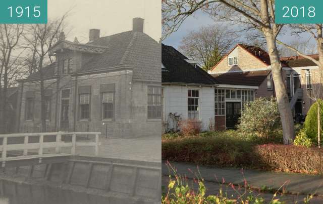 Before-and-after picture of Teachers house and school in Heerhugowaard between 1915 and 2018-Dec-10