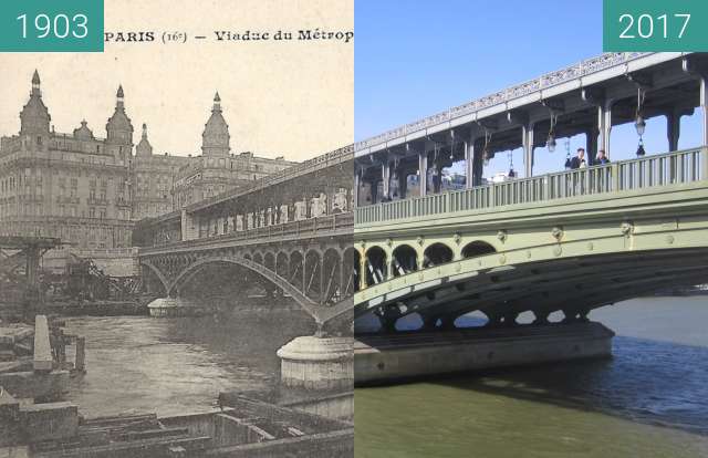 Vorher-Nachher-Bild von Pont de Bir-Hakeim zwischen 1903 und 25.03.2017