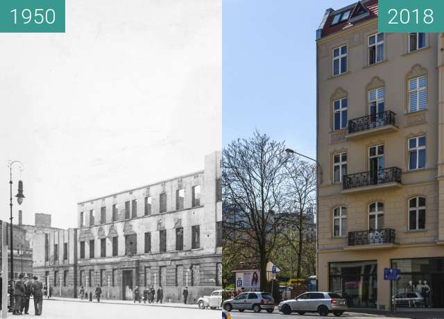 Vorher-Nachher-Bild von Ulica Ratajczaka zwischen 1950 und 2018