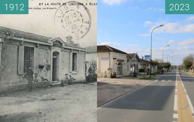 Image avant-après de Ancien bureau de Poste de Lugon, avant 1913 entre 1912 et 29 jan. 2023