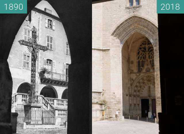 Before-and-after picture of Villefranche de rouergue between 1890 and 2018-Jul-06