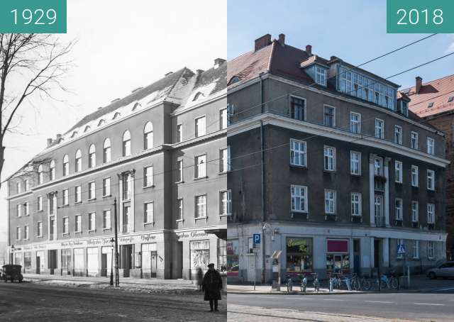 Vorher-Nachher-Bild von Ulica Głogowska zwischen 1929 und 2018