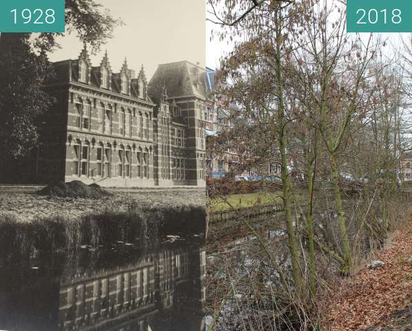 Before-and-after picture of Army school Alkmaar between 1928 and 2018-Mar-12