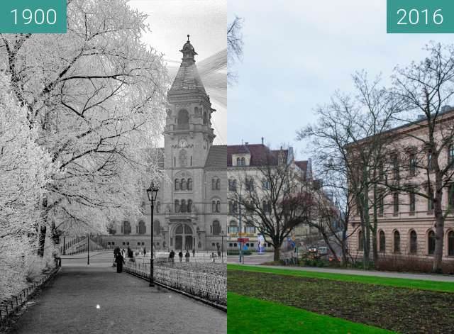 Image avant-après de Hauptpost entre 1900 et 2 jan. 2016