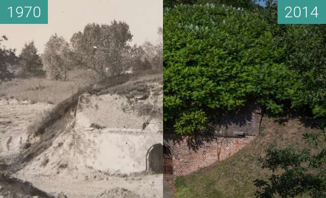 Before-and-after picture of Fort Winiary between 1970 and 2014-Aug-20