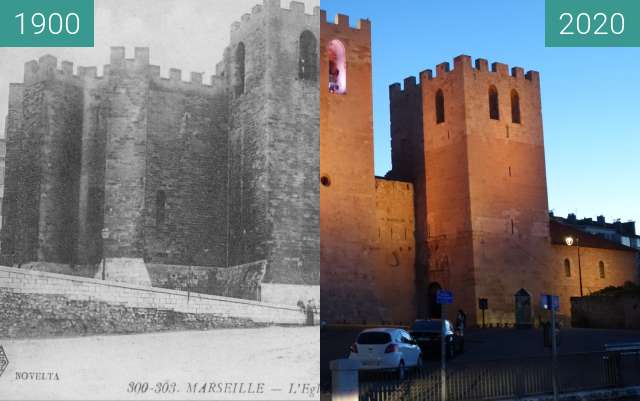 Before-and-after picture of St-Victor between 1920 and 10/2020