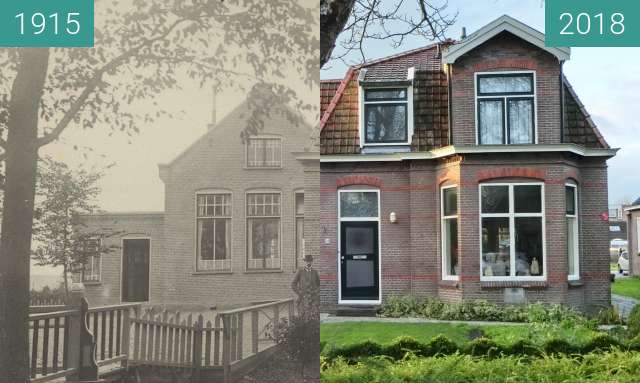 Before-and-after picture of Stationsweg Heerhugowaard between 1915 and 2018-Dec-10