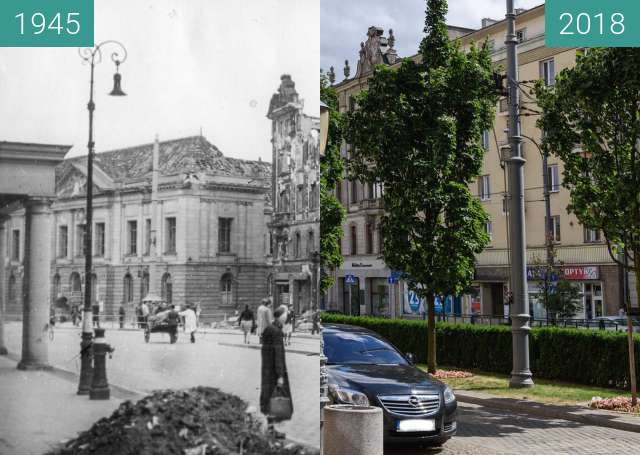 Vorher-Nachher-Bild von Aleje Marcinkowskiego zwischen 1945 und 2018