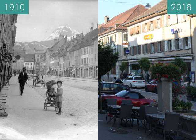 Vorher-Nachher-Bild von Ville de Bulle (en Suisse, canton de Fribourg) zwischen 1910 und 18.07.2018