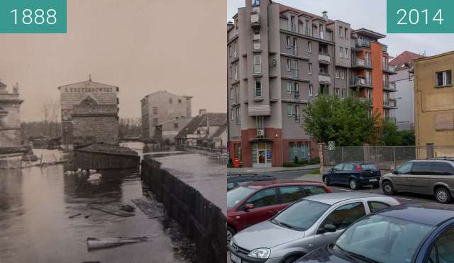 Vorher-Nachher-Bild von Poznań, ulica Piaskowa zwischen 1888 und 20.08.2014