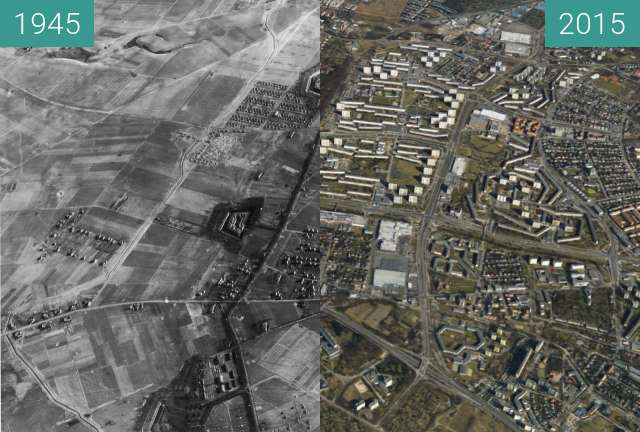 Vorher-Nachher-Bild von Poznań, Winogrady zwischen 20.04.1945 und 20.04.2015