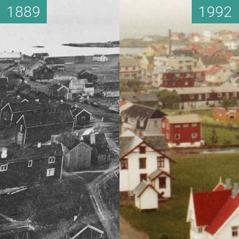 Before-and-after picture of Andenes (Vesterålen - Norway) between 1889 and 1992