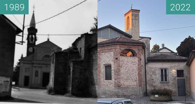 Before-and-after picture of Pozzo d'Adda between 1989 and 2022-Jan-15