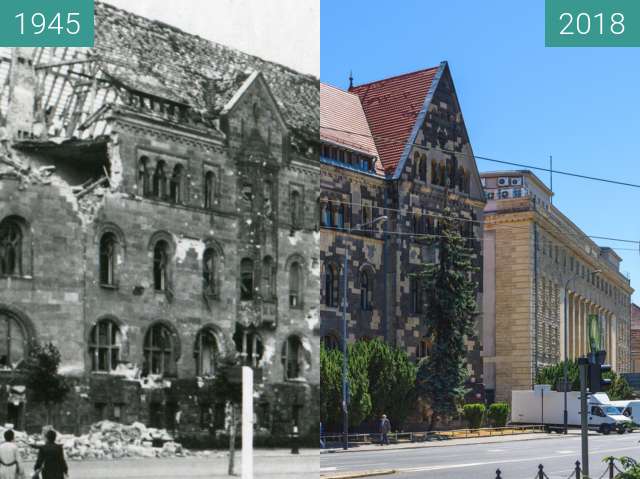 Vorher-Nachher-Bild von Aleja Niepodległości zwischen 1945 und 2018