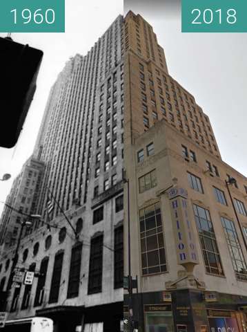 Before-and-after picture of Carew Tower between 1960 and 2018