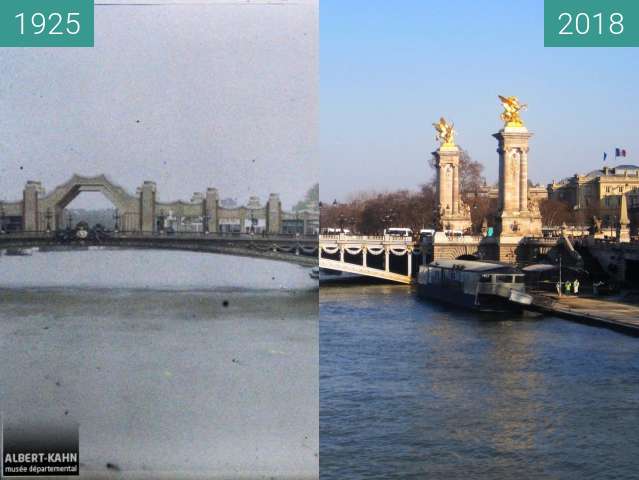 Image avant-après de Pont Alexandre III entre 12 mai 1925 et 24 fév. 2018