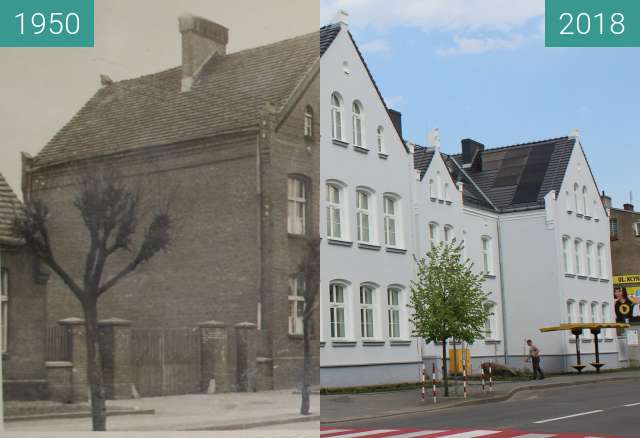 Vorher-Nachher-Bild von Szkoła Podstawowa im.Marii Konopnickiej w Wągrowcu zwischen 1950 und 2018